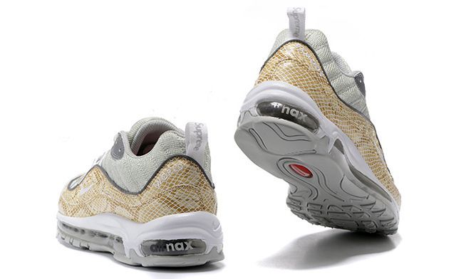 Nike Air Max 98 Supreme x White/Bege, белый, бежевый, кожа, текстиль, мужские, женские