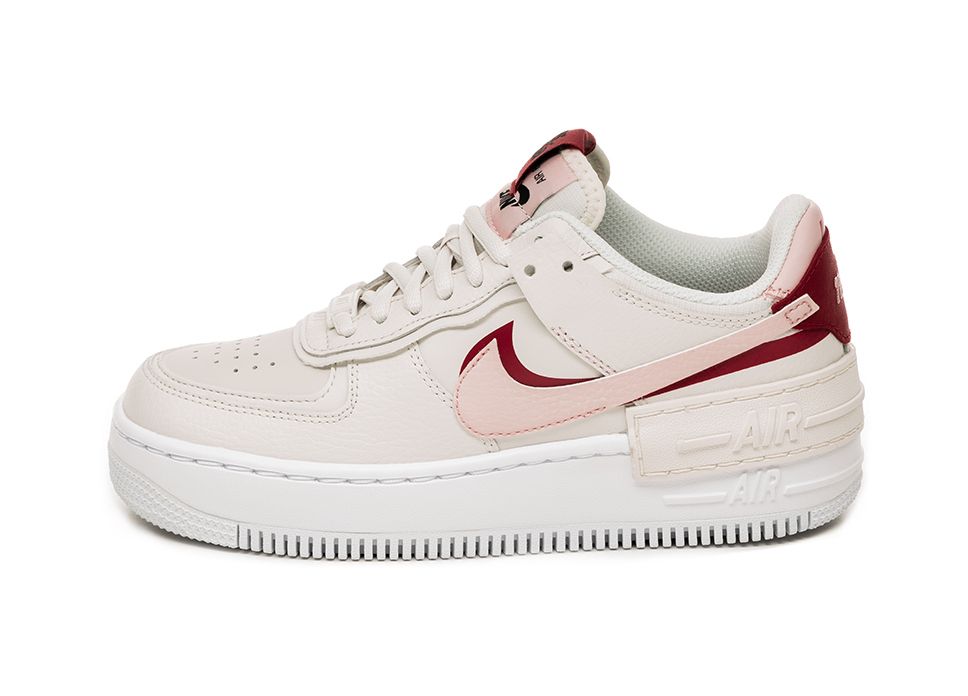 Nike Air Force 1 Shadow, белый с розовым, кожа, женские