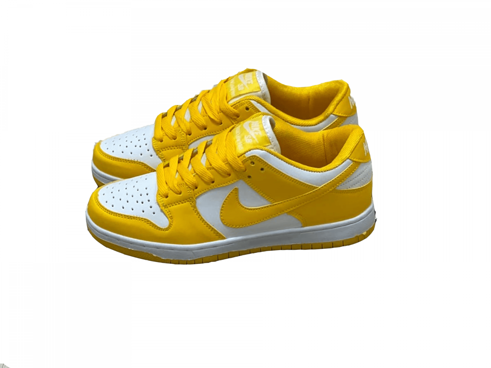 Nike SB Dunk Low Pro, желтый с белым, кожа, нубук, женские