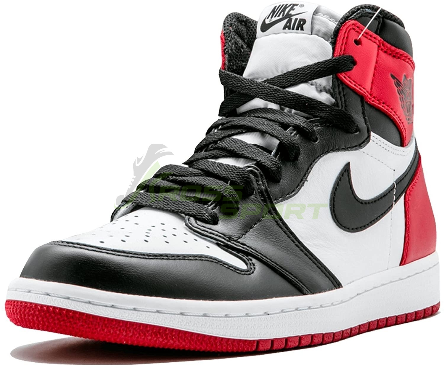  Nike Air Jordan 1 Retro "Black Toe" Black/White/Red с мехом