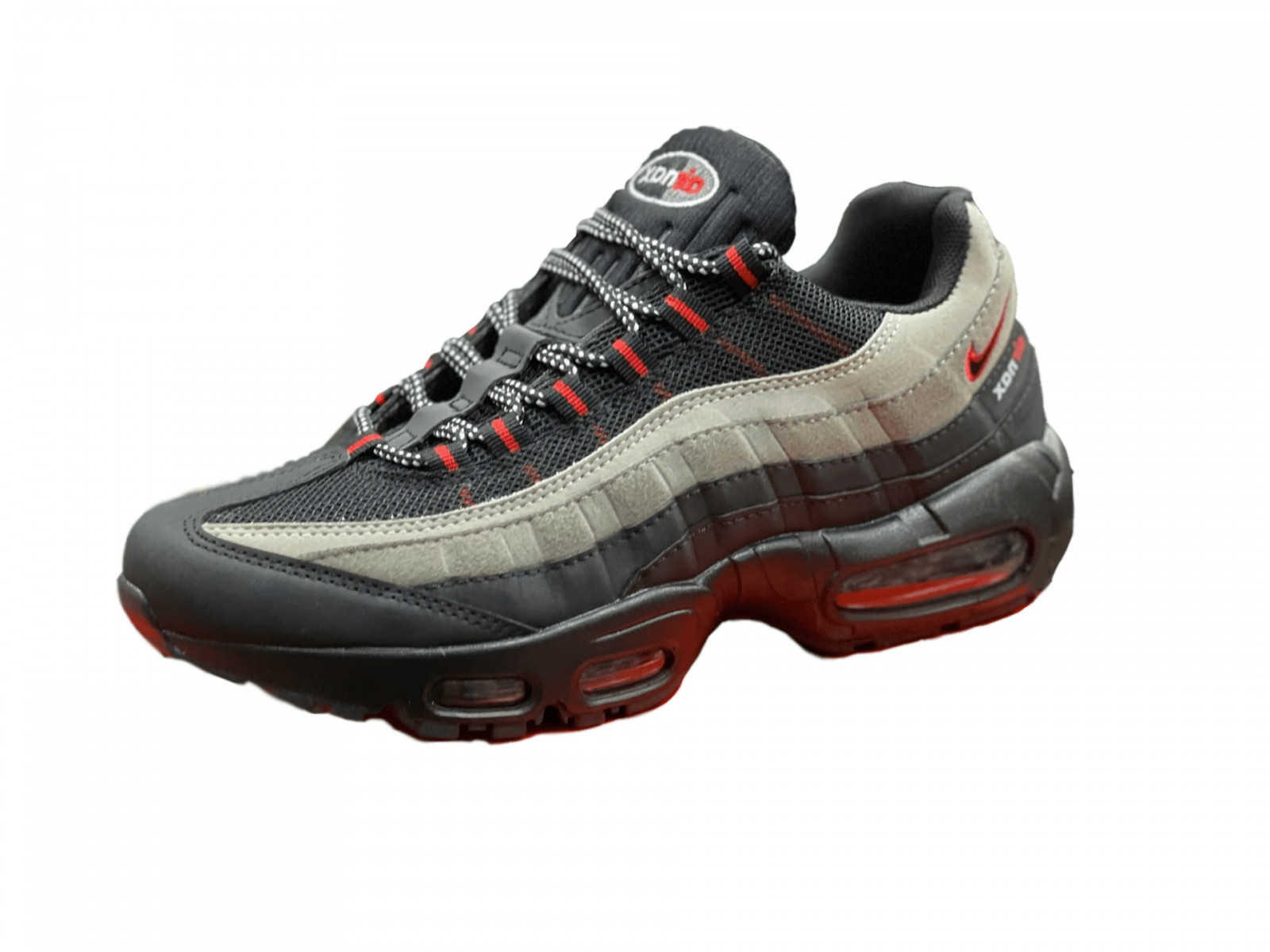 Nike Air Max 95 черные с серым, нейлон, текстиль, кожа, мужские