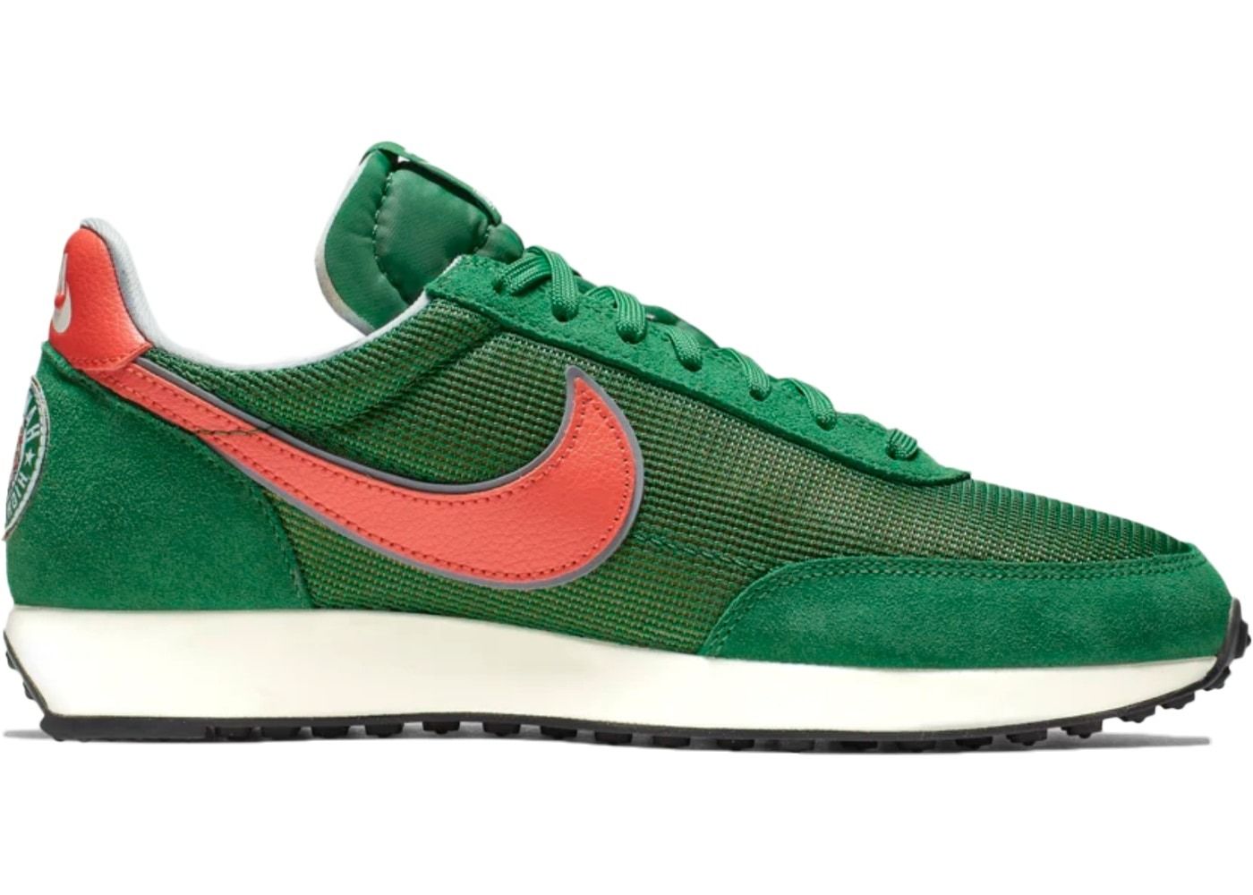 Nike Tailwind, зеленый с оранжевым, текстиль, замша, сетка, мужские