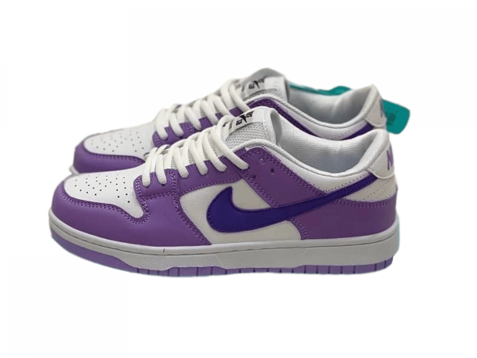 Nike SB Dunk Low Pro, фиолетовые с белым, кожа, нубук, женские